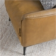 Pemberly Row Modern Transitional Buffalo Leather Club Chair in Tan