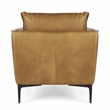 Pemberly Row Modern Transitional Buffalo Leather Club Chair in Tan