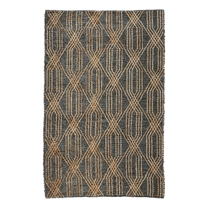 Pemberly Row 108 x 144&quot Jute & Cotton Accent Rug in Natural/Charcoal