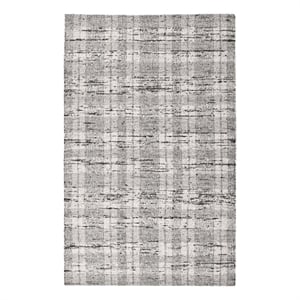 Pemberly Row 96 x 120&quot Striped Wool & Cotton Area Rug in Natural