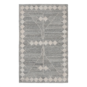Pemberly Row 108 x 144&quot Geometric Polyester Fabric Area Rug in Gray