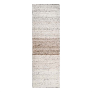 Pemberly Row 30 x 96&quot Striped Ombre Polyester Fabric Area Rug in Sand
