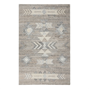 Pemberly Row 108 x 144&quot Transitional Polyester Fabric Area Rug in Gray
