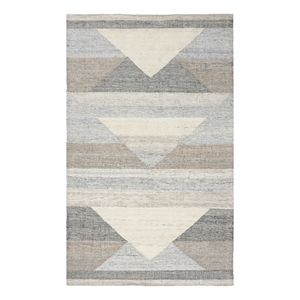 Pemberly Row 24 x 36&quot Geometric Polyester Fabric Area Rug in Gray