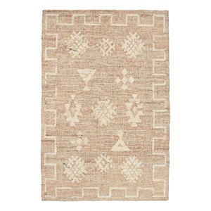 Pemberly Row 108 x 144&quot Abstract Geometric Wool Area Rug in Natural/Ivory