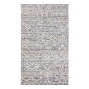Pemberly Row 108 x 144&quot Transitional Polyester Fabric Area Rug in Gray