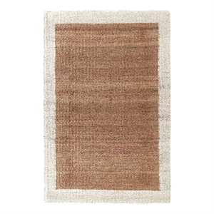 Pemberly Row Transitional 60 x 96&quot Jute Fabric Area Rug in Natural/Ivory
