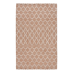 Pemberly Row 60 x 96&quot Polyester Fabric Accent Rug in Terracotta/Ivory