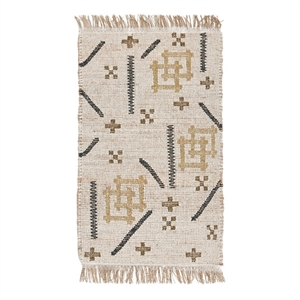 Pemberly Row 24 x 36&quot Abstract Geometric Wool Area Rug in Ivory