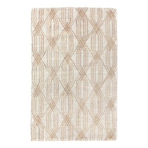 Pemberly Row 96 x 120&quot Geometric Jute & Cotton Area Rug in Ivory/Natural