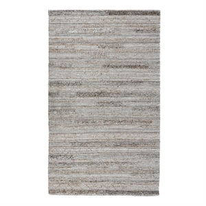 Pemberly Row 96 x 120&quot Striped Polyester Fabric Area Rug in Gray