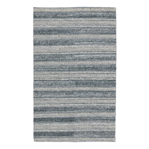 Pemberly Row 96 x 120&quot Striped Polyester Fabric Area Rug in Blue