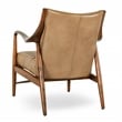 Pemberly Row Transitional Leather & Wood Accent Chair in Natural/Tan