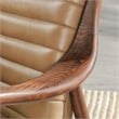 Pemberly Row Transitional Leather & Wood Accent Chair in Natural/Tan
