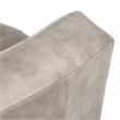 Pemberly Row Top Grain Leather Swivel Accent Chair in Sand Gray