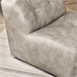 Pemberly Row Top Grain Leather Swivel Accent Chair in Sand Gray
