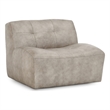 Pemberly Row Top Grain Leather Swivel Accent Chair in Sand Gray
