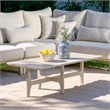 Pemberly Row Rectangle Teak Wood Outdoor Coffee Table in Matte Gray