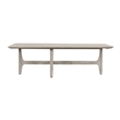 Pemberly Row Rectangle Teak Wood Outdoor Coffee Table in Matte Gray