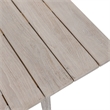Pemberly Row Rectangle Teak Wood Outdoor Coffee Table in Matte Gray