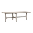 Pemberly Row Rectangle Teak Wood Outdoor Coffee Table in Matte Gray