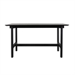 Pemberly Row Transitional Teak Wood Outdoor Counter Table in Matte Black