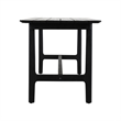 Pemberly Row Transitional Teak Wood Outdoor Counter Table in Matte Black