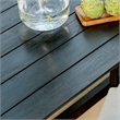 Pemberly Row Transitional Teak Wood Outdoor Counter Table in Matte Black