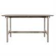 Pemberly Row Transitional Teak Wood Outdoor Counter Table in Matte Gray