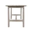 Pemberly Row Transitional Teak Wood Outdoor Counter Table in Matte Gray