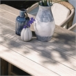 Pemberly Row Transitional Teak Wood Outdoor Counter Table in Matte Gray
