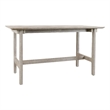 Pemberly Row Transitional Teak Wood Outdoor Counter Table in Matte Gray