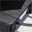Pemberly Row Transitional Teak Wood Outdoor Dining Table in Matte Black