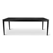 Pemberly Row Transitional Teak Wood Outdoor Dining Table in Matte Black