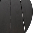 Pemberly Row Transitional Round Wood Outdoor Dining Table in Matte Black