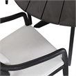 Pemberly Row Transitional Round Wood Outdoor Dining Table in Matte Black