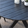 Pemberly Row Transitional Round Wood Outdoor Dining Table in Matte Black