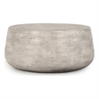 Pemberly Row Concrete Stone Outdoor Coffee Table in Rough Light Gray