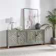 Pemberly Row 4-Door Transitional Wood Sideboard in Antique Blue