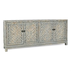 Pemberly Row 4-Door Transitional Wood Sideboard in Antique Blue