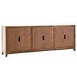 Pemberly Row 6-Door Transitional Wood Sideboard in Distressed Ivory