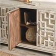 Pemberly Row 6-Door Transitional Wood Sideboard in Distressed Ivory