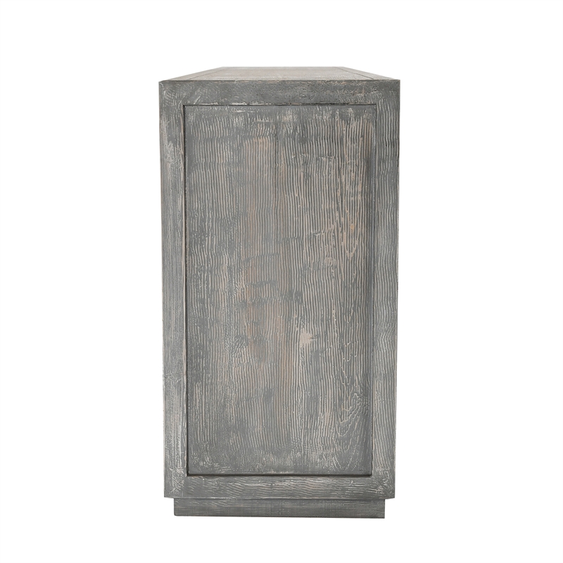 Pemberly Row 6-Door Transitional Wood Sideboard in Antique Blue