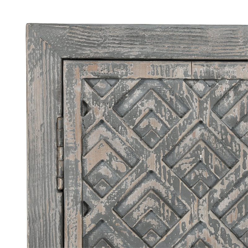 Pemberly Row 6-Door Transitional Wood Sideboard in Antique Blue