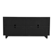 Pemberly Row 4-Door Farmhouse Wood Sideboard in Natural Brown/Dark Black