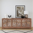 Pemberly Row 6-Door Transitional Wood Sideboard in Chestnut Brown