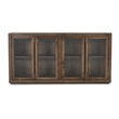 Pemberly Row 4-Door Transitional Solid Oak Wood Sideboard in Brown