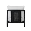 Pemberly Row Teak Wood & Olefin Outdoor Accent Chair in Cream/Black
