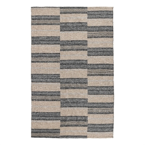 Pemberly Row 24 x 36&quot Polypropylene Fabric Area Rug in Charcoal/Natural