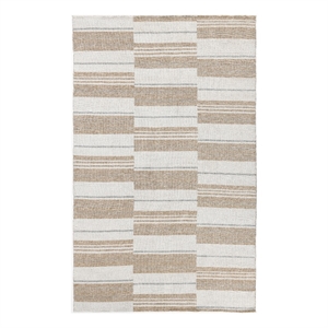 Pemberly Row 24 x 36&quot Polypropylene Fabric Area Rug in Ivory/Natural
